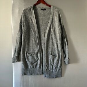 Banana Republic grey long cardigan with pockets.